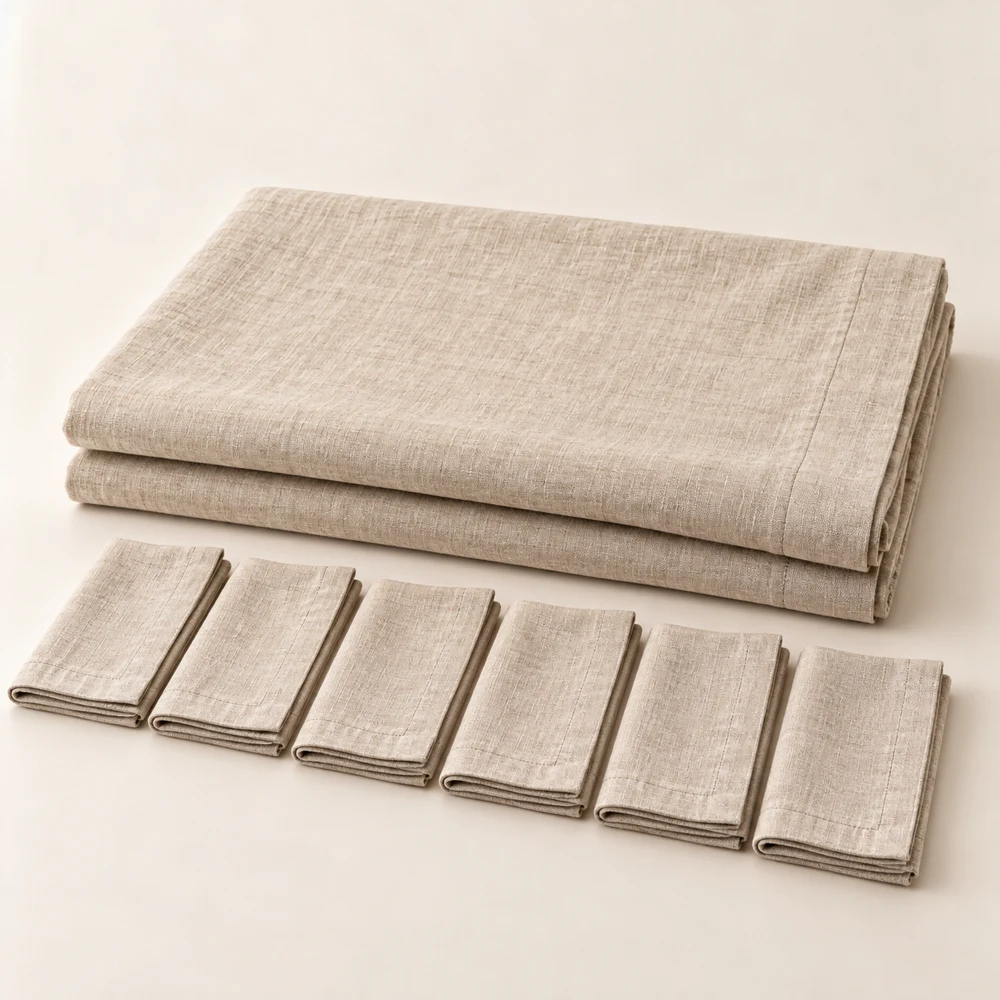 Grand Flax Linen Tablecloth — Natural, Rectangle